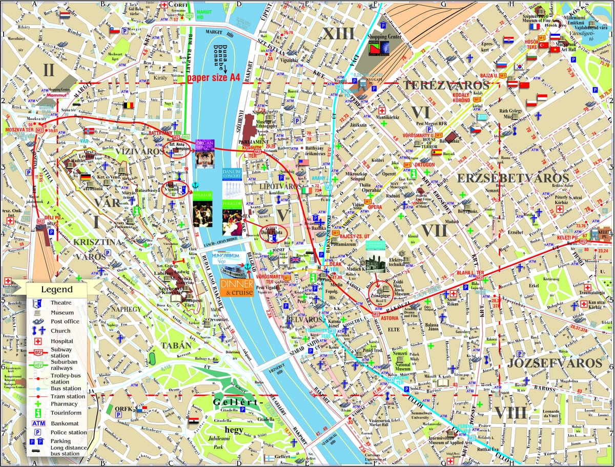 pest, ungheria mappa turistica