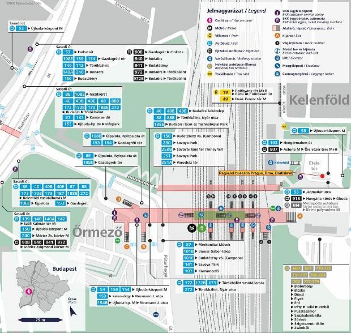 mappa di budapest kelenfoe stazione