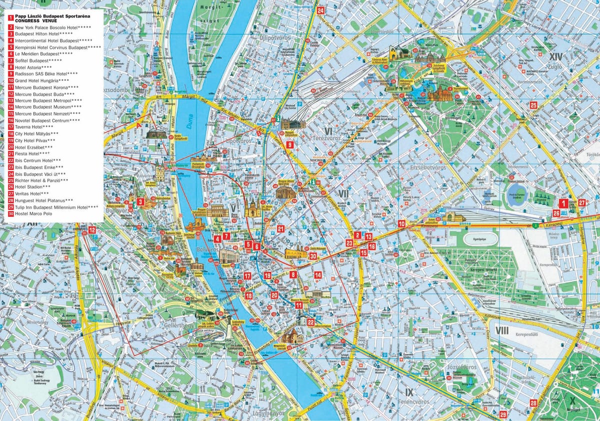 budapest mappa turistica