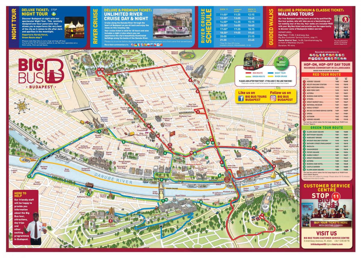 budapest big bus tour mappa