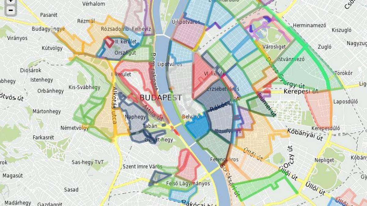 le zone di parcheggio budapest mappa