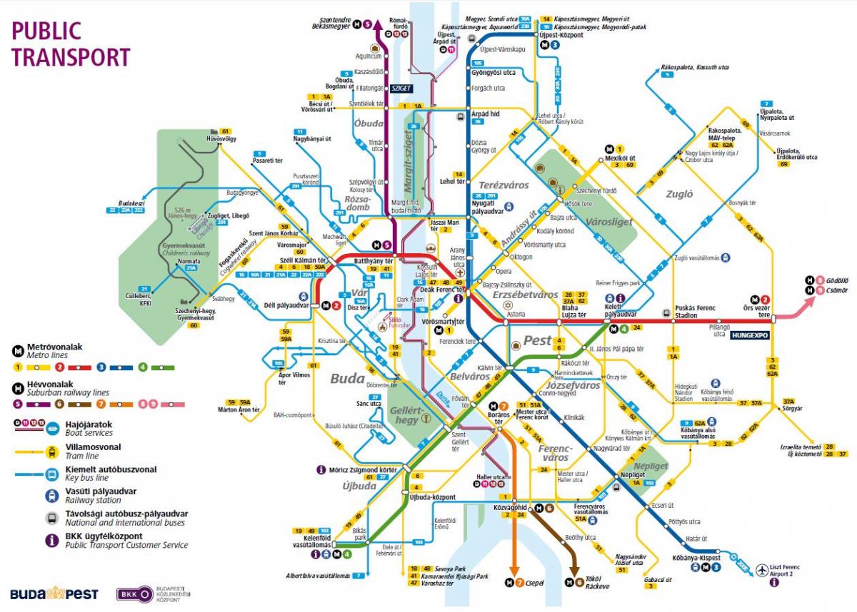 budapest mappa degli autobus
