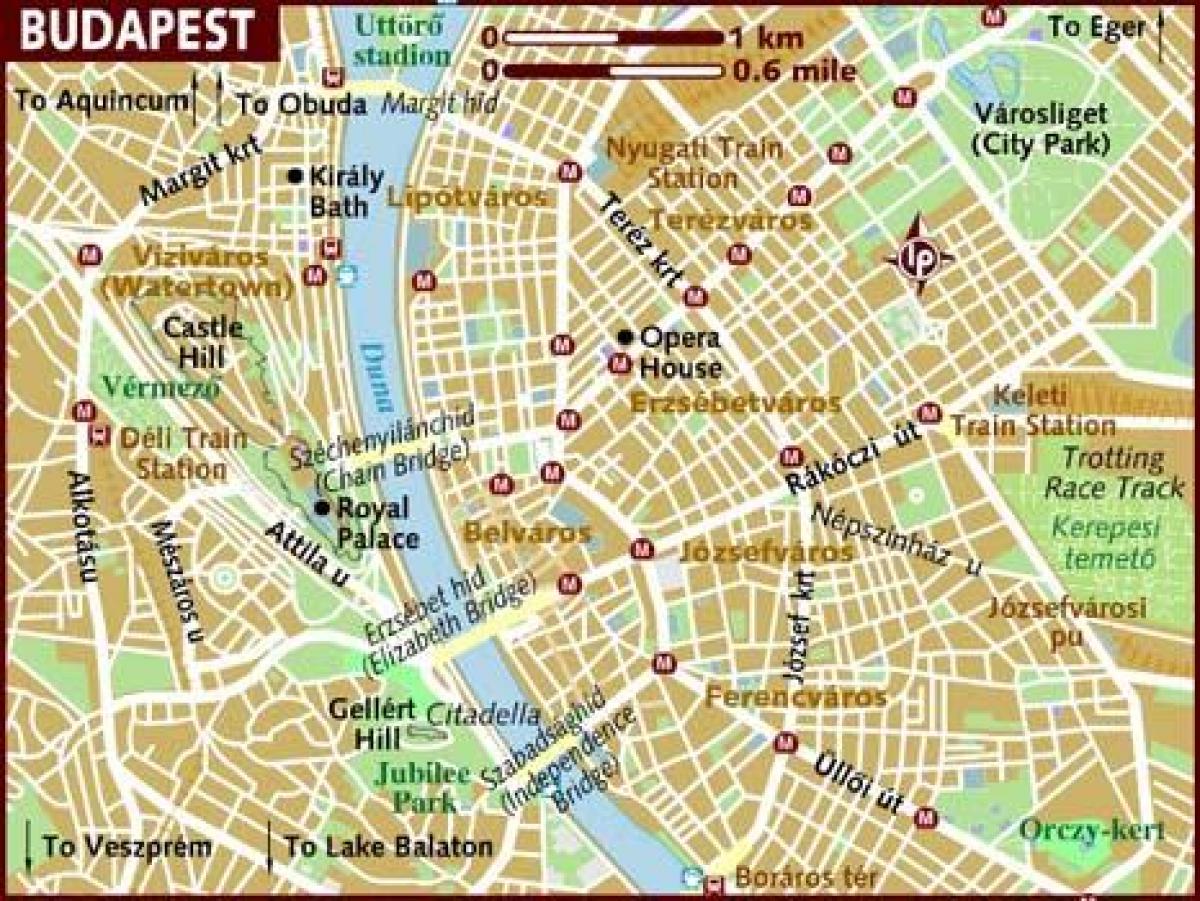 mappa della città di budapest, ungheria