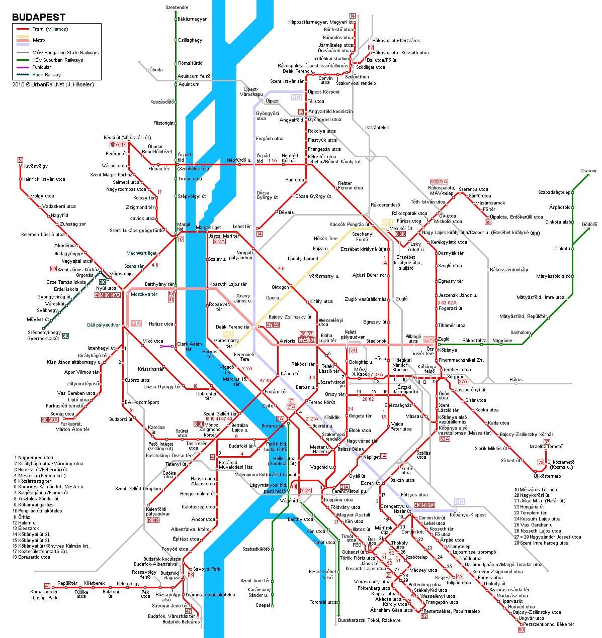 mappa della metropolitana di budapest