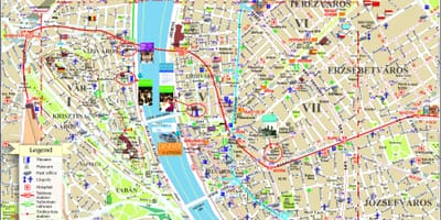 Pest, ungheria mappa turistica