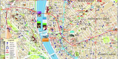 Budapest mappa della città con attrazioni
