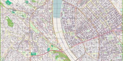 Mappa stradale di budapest, ungheria