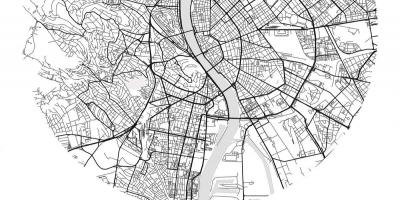 Mappa di budapest, arte di strada