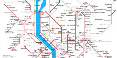 Le linee del Tram di budapest mappa
