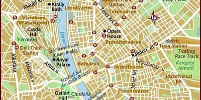 Mappa della città di budapest, ungheria